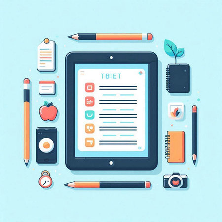 Flat design modern vector illustration concept of online education, e-learning, distance learning, e-learning.のイラスト素材