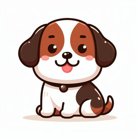 Cute cartoon dog. Vector illustration isolated on a white background.のイラスト素材
