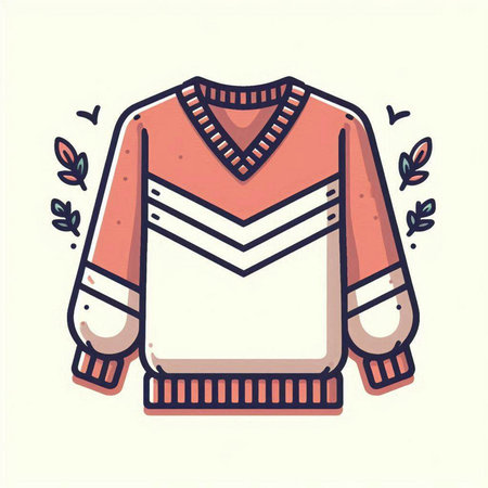 Knitted sweater. Vector illustration in doodle style. Hand drawn sweater.のイラスト素材