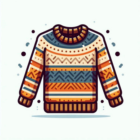 Knitted sweater. Vector illustration in a flat style on a white background.のイラスト素材