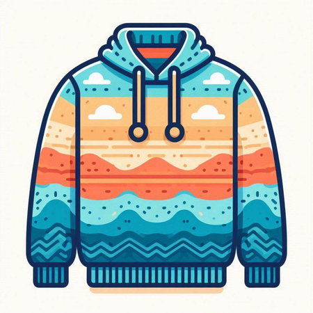 Winter sweater isolated on white background. Vector illustration in flat style.のイラスト素材