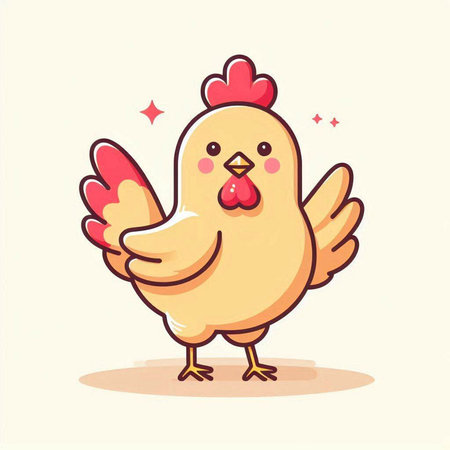 Cute cartoon chicken. Vector illustration. Cute cartoon chicken.のイラスト素材