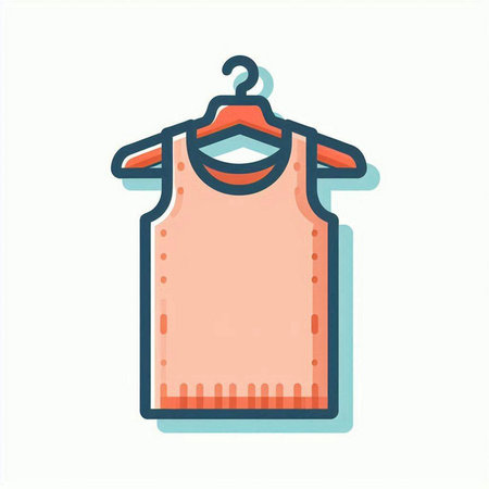 T-shirt with hanger icon. Vector illustration in flat styleのイラスト素材