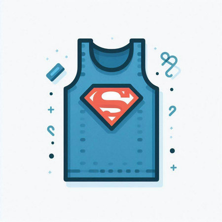 Blue sleeveless T-shirt with a heart. Vector illustration.のイラスト素材