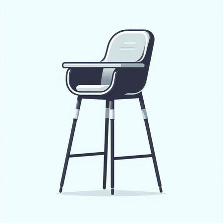 Black office chair isolated on white background. Vector illustration in flat style.のイラスト素材