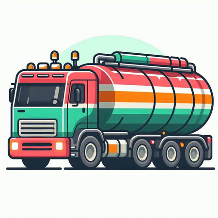 Tanker truck isolated on white background. Colored vector illustration.のイラスト素材