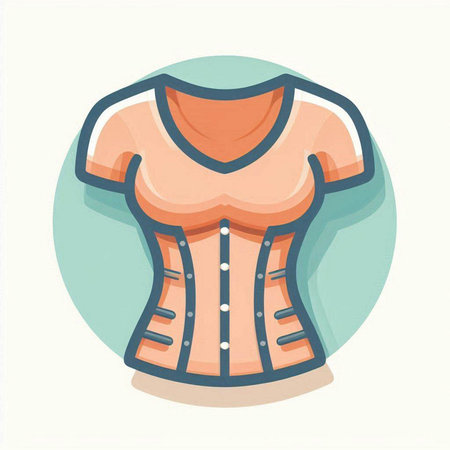 Corset. Vector illustration in flat style. Isolated on white background.のイラスト素材
