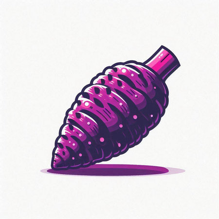 Illustration of a purple seashell isolated on a white background.のイラスト素材
