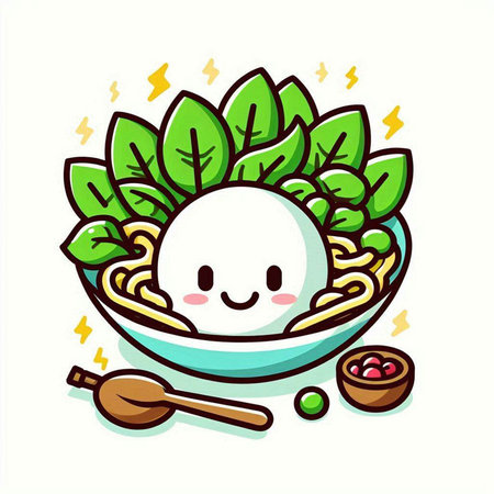 Kawaii ramen noodle in bowl with chopsticks.のイラスト素材