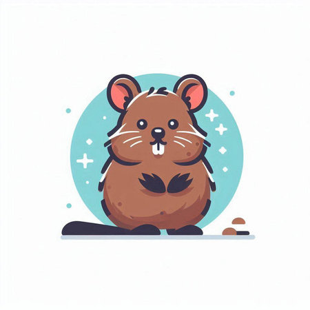 Cute cartoon hamster on a white background. Vector illustration.のイラスト素材