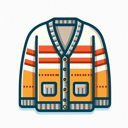 Winter jacket icon isolated on white background. Flat style vector illustration.のイラスト素材