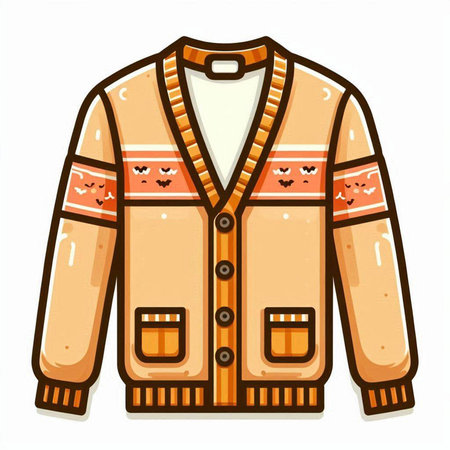 Vector illustration of a warm jacket on a white background. Cartoon style.のイラスト素材