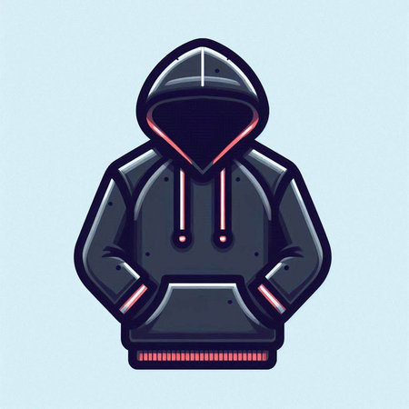 Hooded hooded sweatshirt with a hood. Vector illustration.のイラスト素材