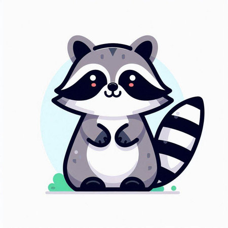 Cute raccoon. Vector illustration of a cartoon raccoon.のイラスト素材