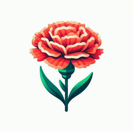 Carnation flower isolated on a white background. Vector illustration.のイラスト素材
