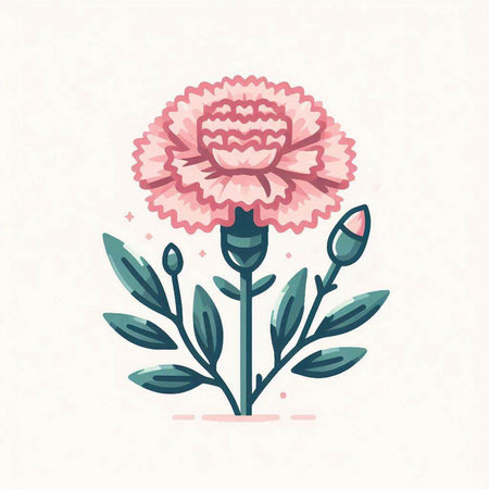 Carnation flower vector illustration. Floral design element. Vintage style.のイラスト素材