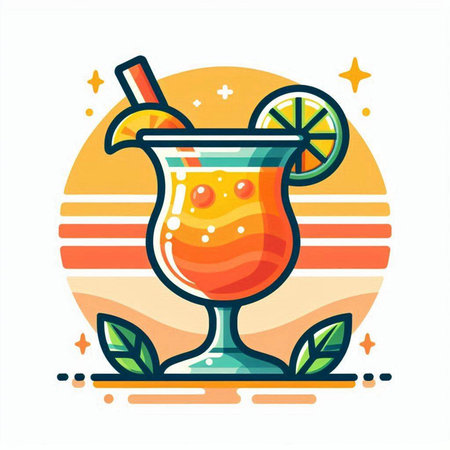 Cocktail party. Colorful vector illustration in flat style.のイラスト素材