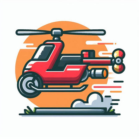 Helicopter vector icon. Flat illustration of helicopter vector icon for web designのイラスト素材