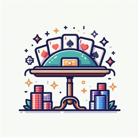 Casino vector thin line icon. Illustration of casino elements.のイラスト素材