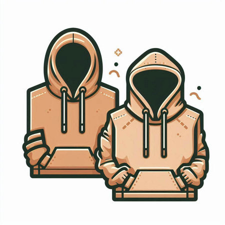 Vector illustration of a hooded sweatshirt with a hood on a white backgroundのイラスト素材