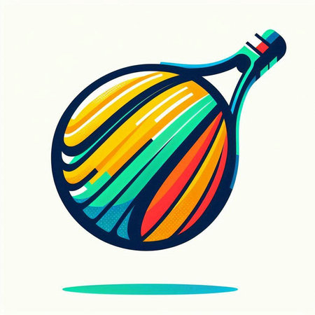 Tennis ball in the form of a rainbow. Vector illustration.のイラスト素材