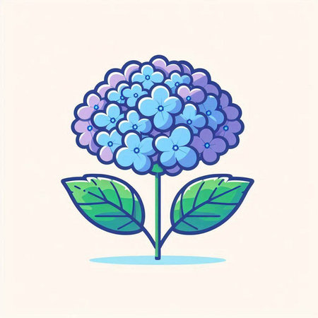 Hydrangea icon. Vector illustration of a beautiful hydrangea.のイラスト素材