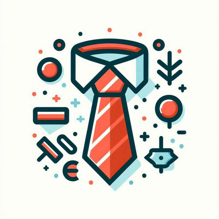 Necktie thin line icon. Vector linear illustration, sign, symbolのイラスト素材