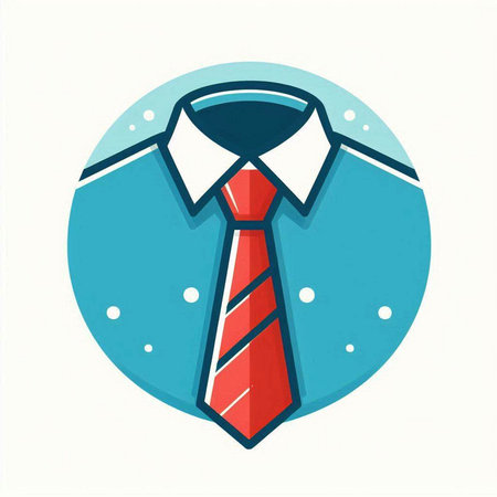 Tie icon in flat style. Vector illustration. Isolated on white background.のイラスト素材