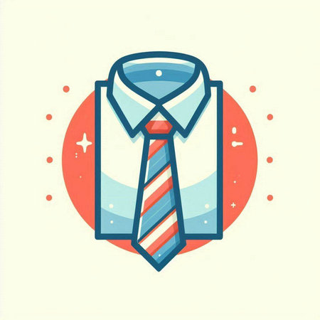Tie icon, vector illustration. Flat design style. Colorful male shirt icon.のイラスト素材