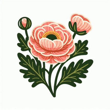 Hand drawn vector illustration of a bouquet of poppies.のイラスト素材