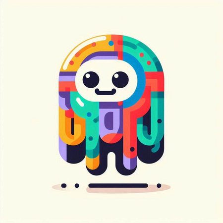 Funny cartoon monster. Vector illustration. Cute kawaii monster.のイラスト素材