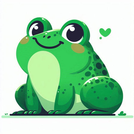 Green frog on a white background, vector illustration, eps 10のイラスト素材