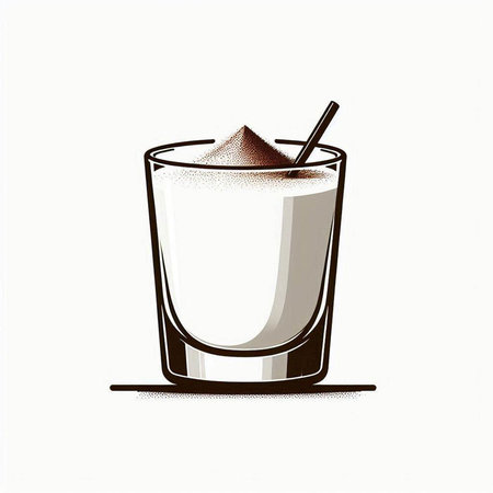Cocktail with milk in a glass on a white background.のイラスト素材