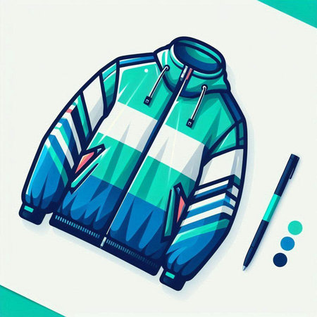 Fashionable winter jacket. Vector illustration of a winter jacket.のイラスト素材