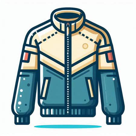 Winter jacket isolated on a white background. Vector illustration in cartoon style.のイラスト素材