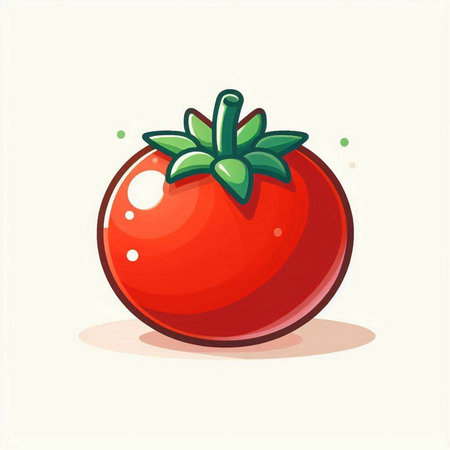 Tomato. Vector illustration. Isolated on a white background.のイラスト素材