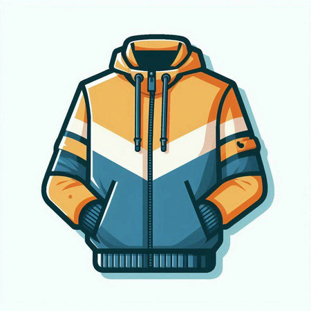 Jacket for winter sports. Vector illustration isolated on white background.のイラスト素材