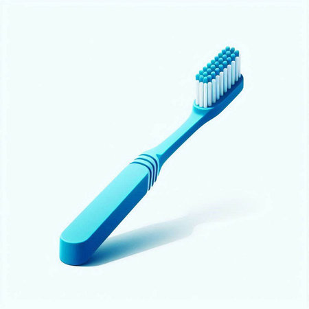 Blue toothbrush on a white background. 3d render illustration.のイラスト素材