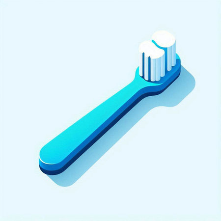 Blue Toothbrush with toothpaste icon isolated on blue background. Vector Illustrationのイラスト素材