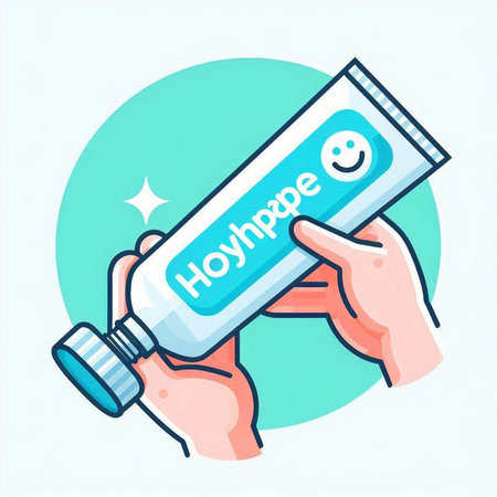 Honey product in hand. Vector illustration in flat cartoon style.のイラスト素材