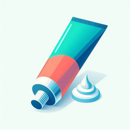 cosmetic tube with cream on a white background. 3d illustrationのイラスト素材
