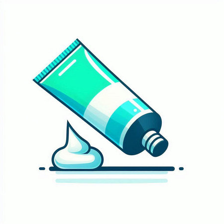 Vector illustration of toothpaste tube. Icon of toothpaste tube.のイラスト素材