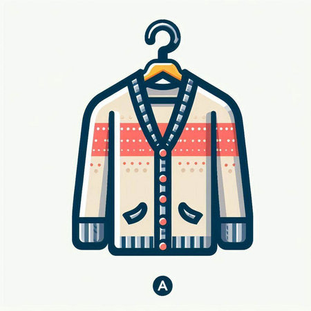 Vector illustration of a jacket with a collar on a hanger.のイラスト素材
