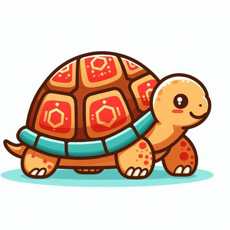 turtle on a white background, vector illustration, eps 10のイラスト素材