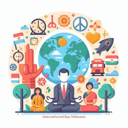 Flat design vector illustration concept for World Peace Day. International peace day.のイラスト素材