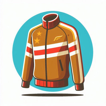 Vector illustration of a warm jacket on a white background in a flat styleのイラスト素材