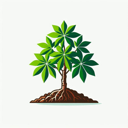 Green tree isolated on white background. Vector illustration. Eps 10.のイラスト素材