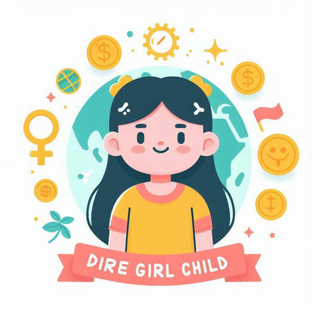 Vector illustration of a girl who dreams of becoming a rich person.のイラスト素材