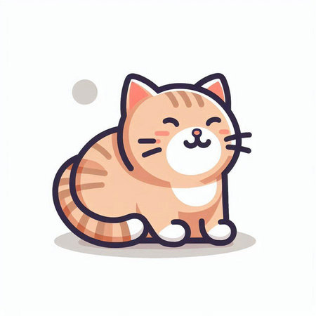 Cute cat vector illustration. Cute cartoon kitty character.のイラスト素材