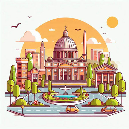 St. Isaac's Cathedral, St. Petersburg, Russia. Vector illustration.のイラスト素材